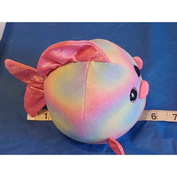 Ty 2014 Beanie Ballz Rainbow Pastel Tie Dye  Fish Retired Approx 5" - Picture 13 of 14